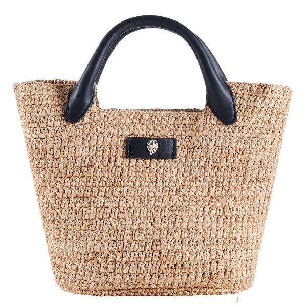 Helen Kaminski Cassia Small Basket Bag in Natural and Black